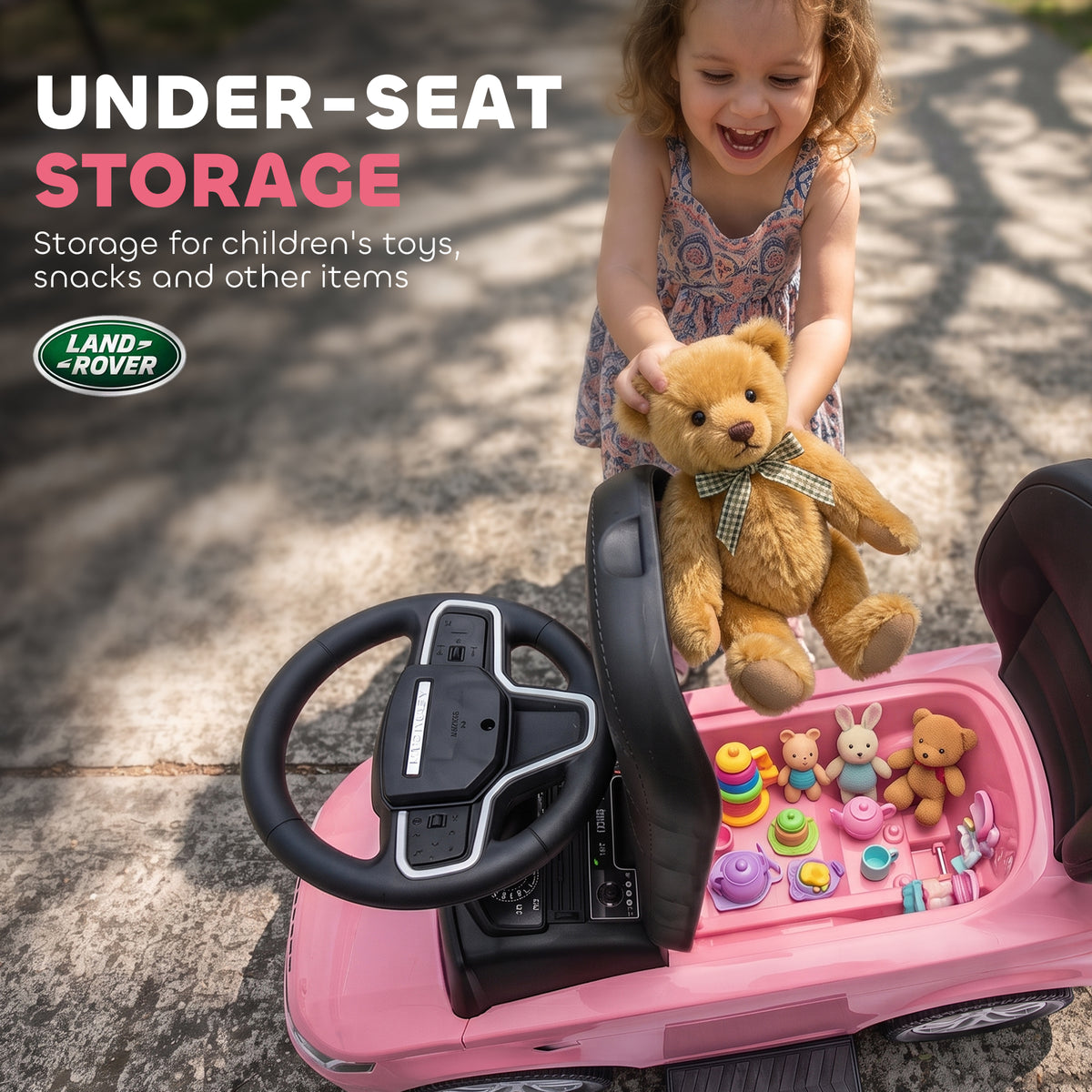 Land Rover Discovery Licensed 2-in-1 Ride On Push Car with Removable Parent Handle, Under-Seat Storage-Toys & Games > Baby & Toddler Toys > Riding & Rocking Toys > Push Cars for Toddlers-DECOROLALA