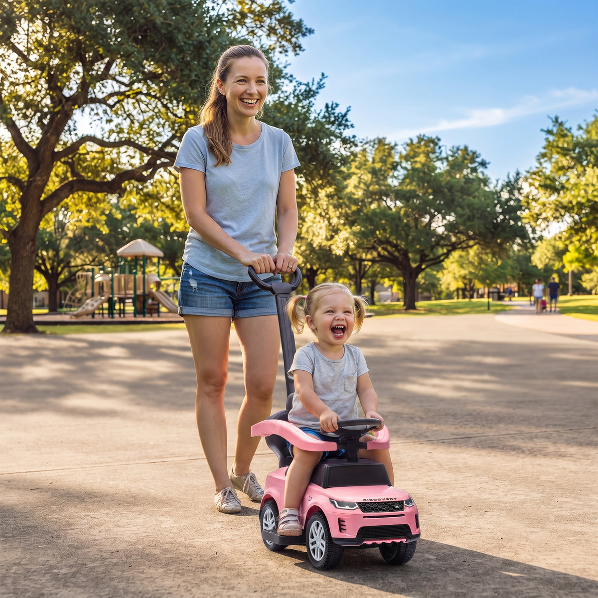 Land Rover Discovery Licensed 2-in-1 Ride On Push Car with Removable Parent Handle, Under-Seat Storage-Toys & Games > Baby & Toddler Toys > Riding & Rocking Toys > Push Cars for Toddlers-DECOROLALA