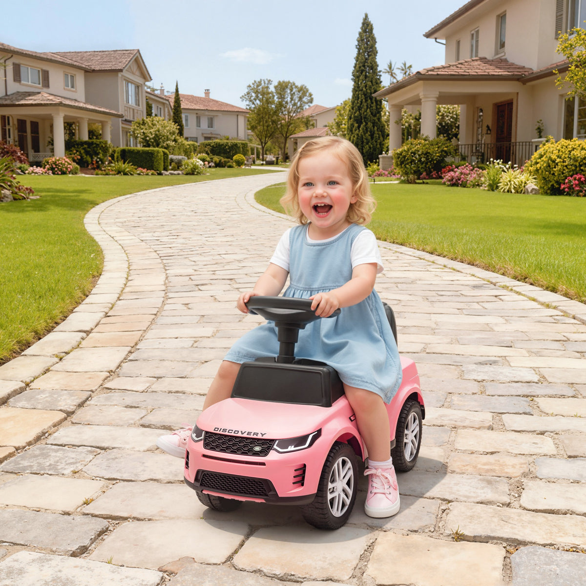 Licensed Land Rover Ride on Push Car with Anti-Tip Device, Under-Seat Storage, Horn, Engine Sounds for 18-36 M-Toys & Games > Baby & Toddler Toys > Riding & Rocking Toys > Push Cars for Toddlers-DECOROLALA