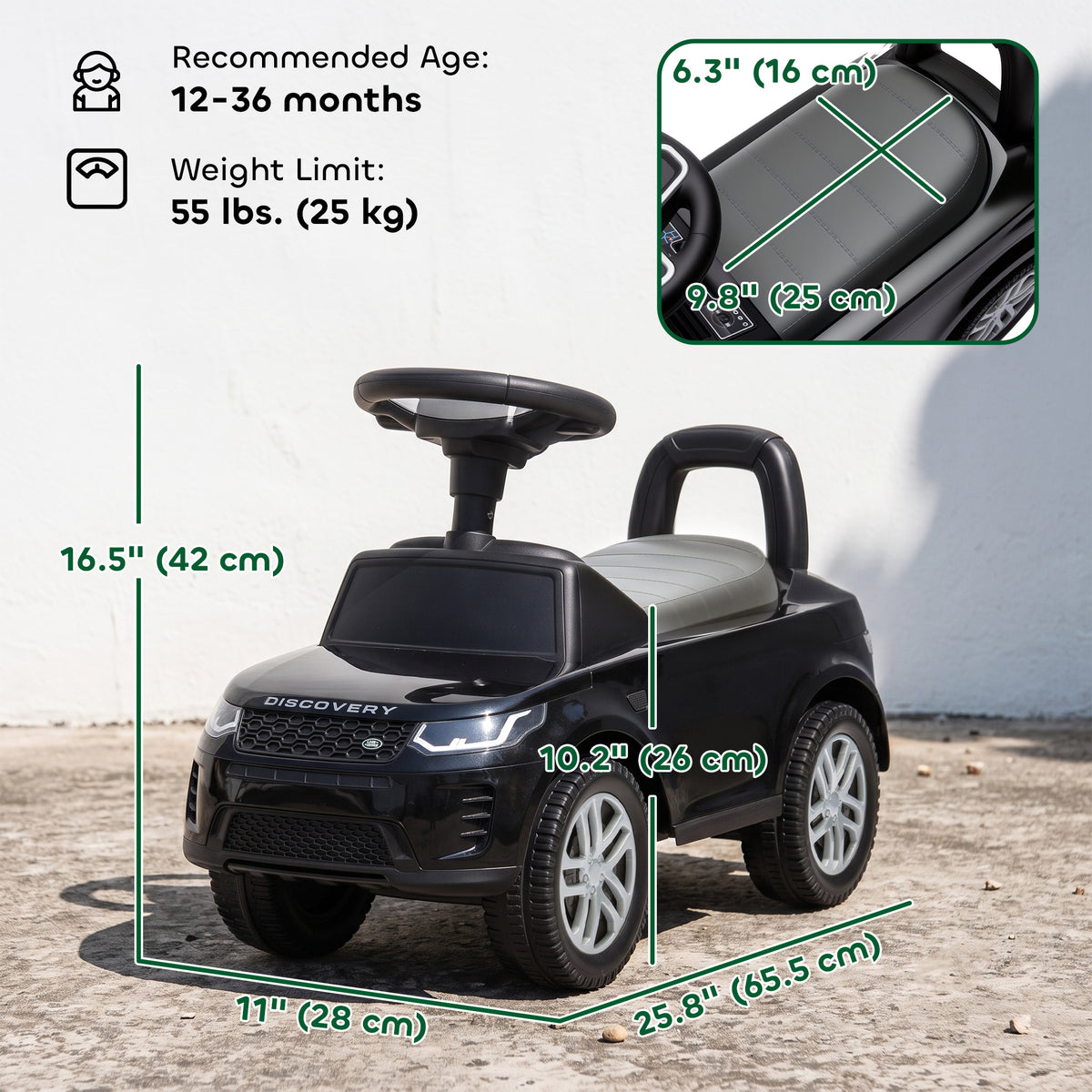Licensed Land Rover Ride on Push Car with Anti-Tip Device, Under-Seat Storage, Horn, Engine Sounds for 18-36 M-Toys & Games > Baby & Toddler Toys > Riding & Rocking Toys > Push Cars for Toddlers-DECOROLALA