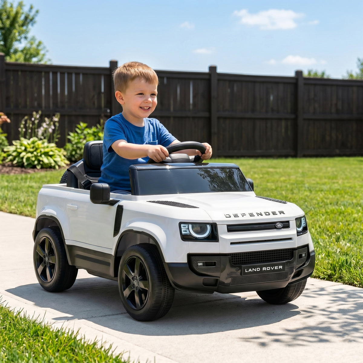 12V Ride on Car Licensed Land Rover with Remote, Suspension, Slow Start, 3 Speeds, Lights, Music, Horn for 3-5-Toys & Games > Baby & Toddler Toys > Electric Ride-On Toys > Electric Toy Cars-DECOROLALA