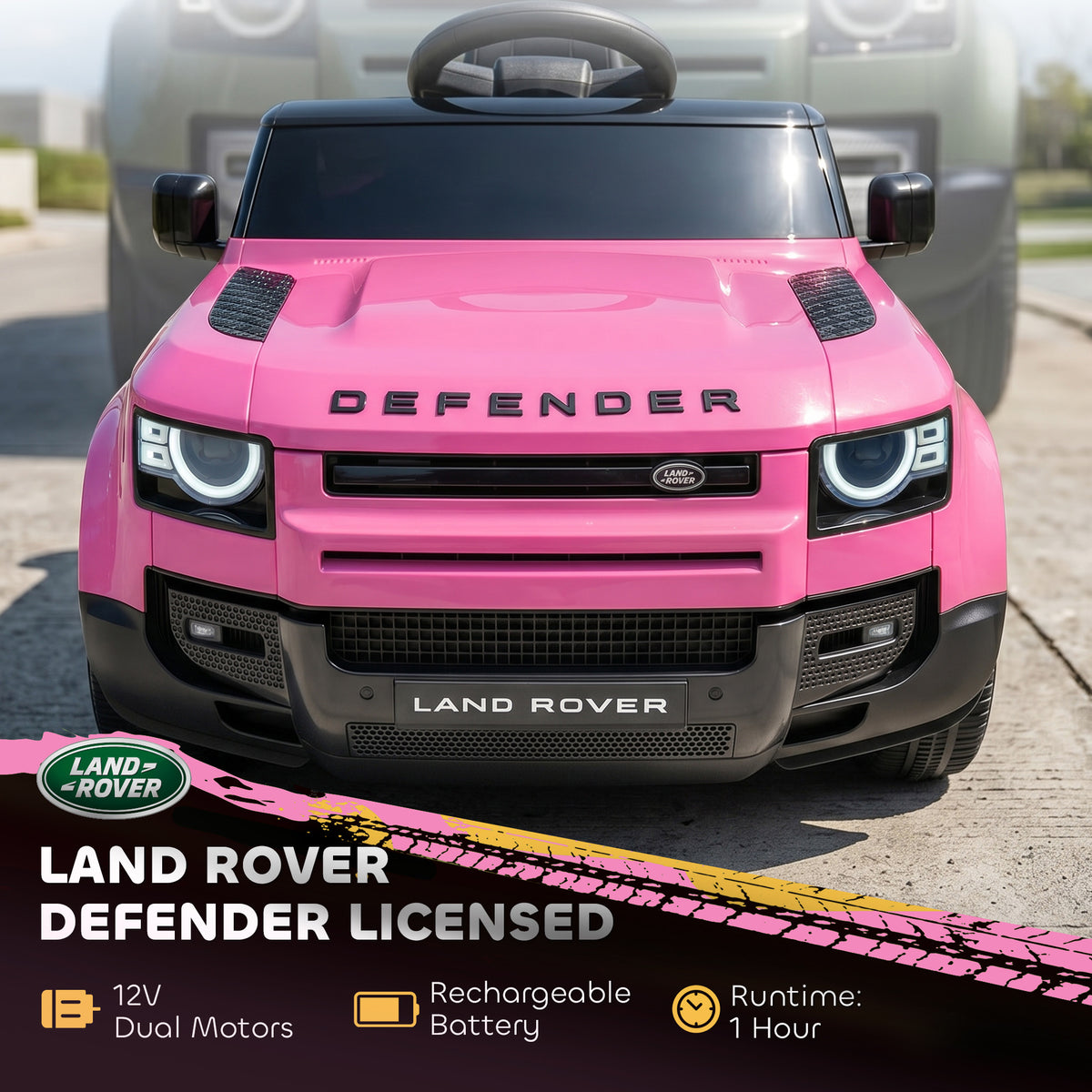12V Ride on Car Licensed Land Rover with Remote, Suspension, Slow Start, 3 Speeds, Lights, Music, Horn for 3-5-Toys & Games > Baby & Toddler Toys > Electric Ride-On Toys > Electric Toy Cars-DECOROLALA
