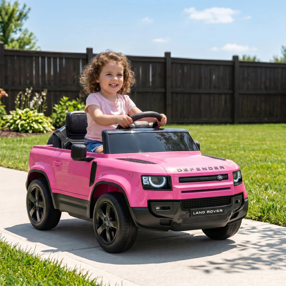 12V Ride on Car Licensed Land Rover with Remote, Suspension, Slow Start, 3 Speeds, Lights, Music, Horn for 3-5-Toys & Games > Baby & Toddler Toys > Electric Ride-On Toys > Electric Toy Cars-DECOROLALA