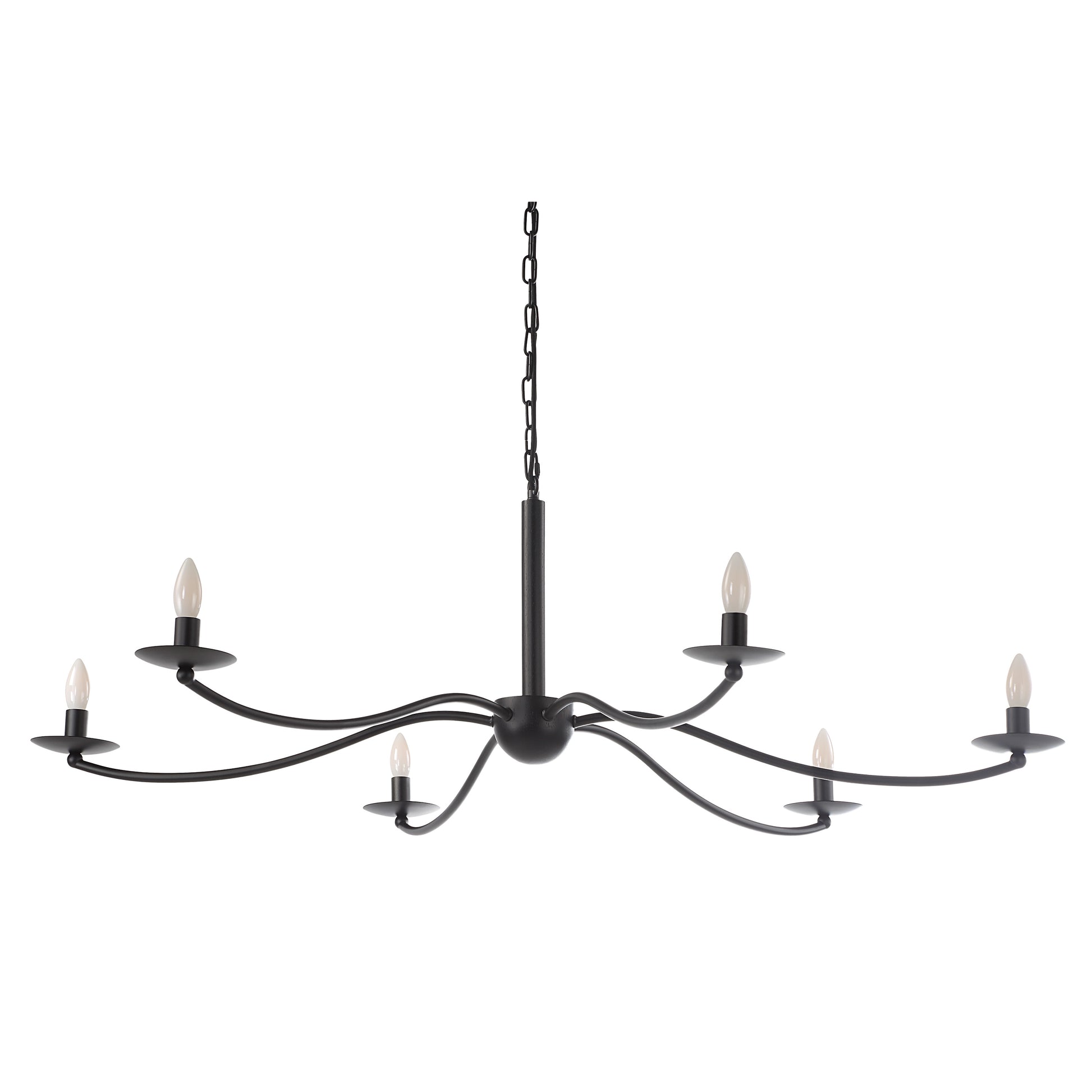 Landen 75.75" Height Ceiling Fixture, Powder Coated Matte Black-Ceiling Fixture-DECOROLALA