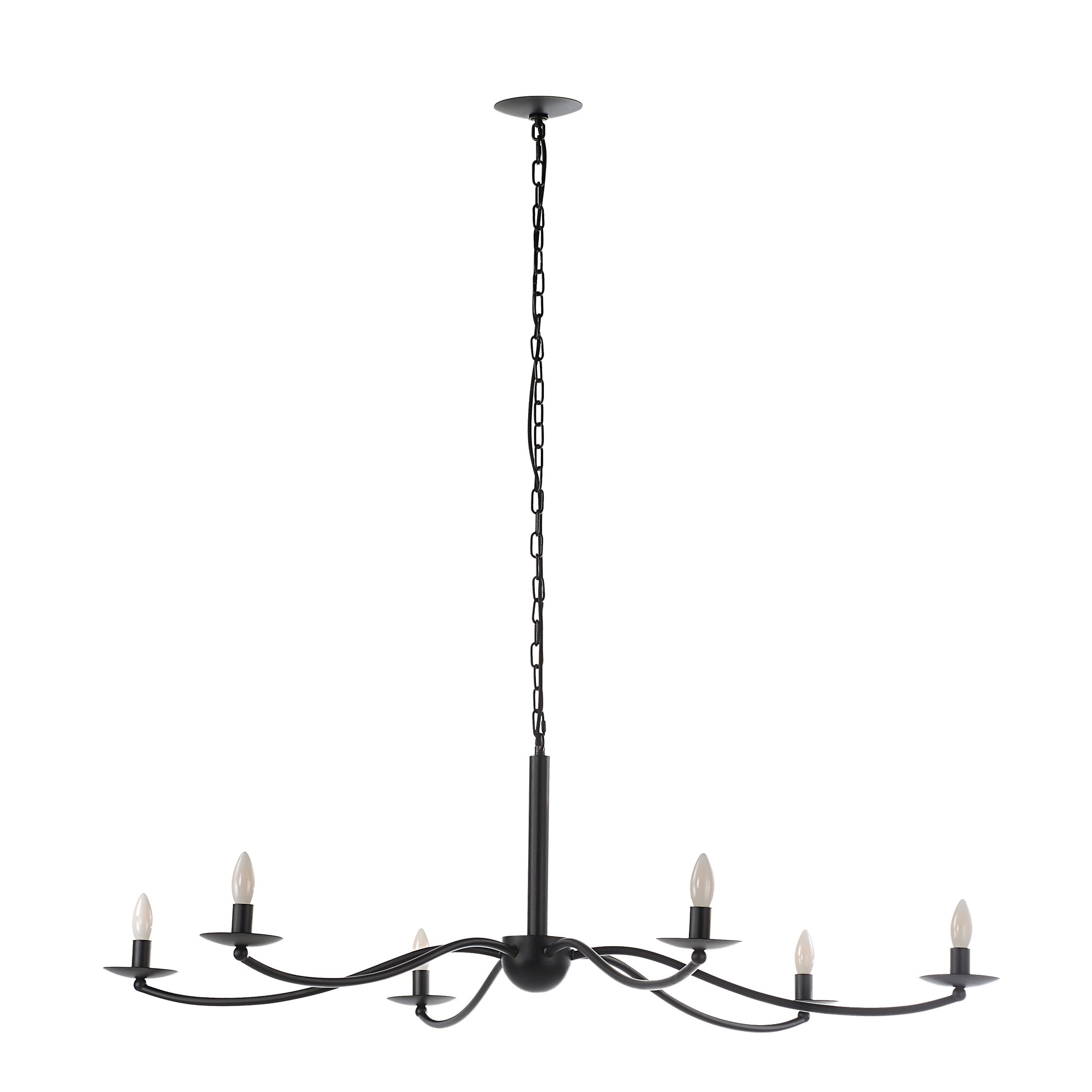 Landen 75.75" Height Ceiling Fixture, Powder Coated Matte Black-Ceiling Fixture-DECOROLALA