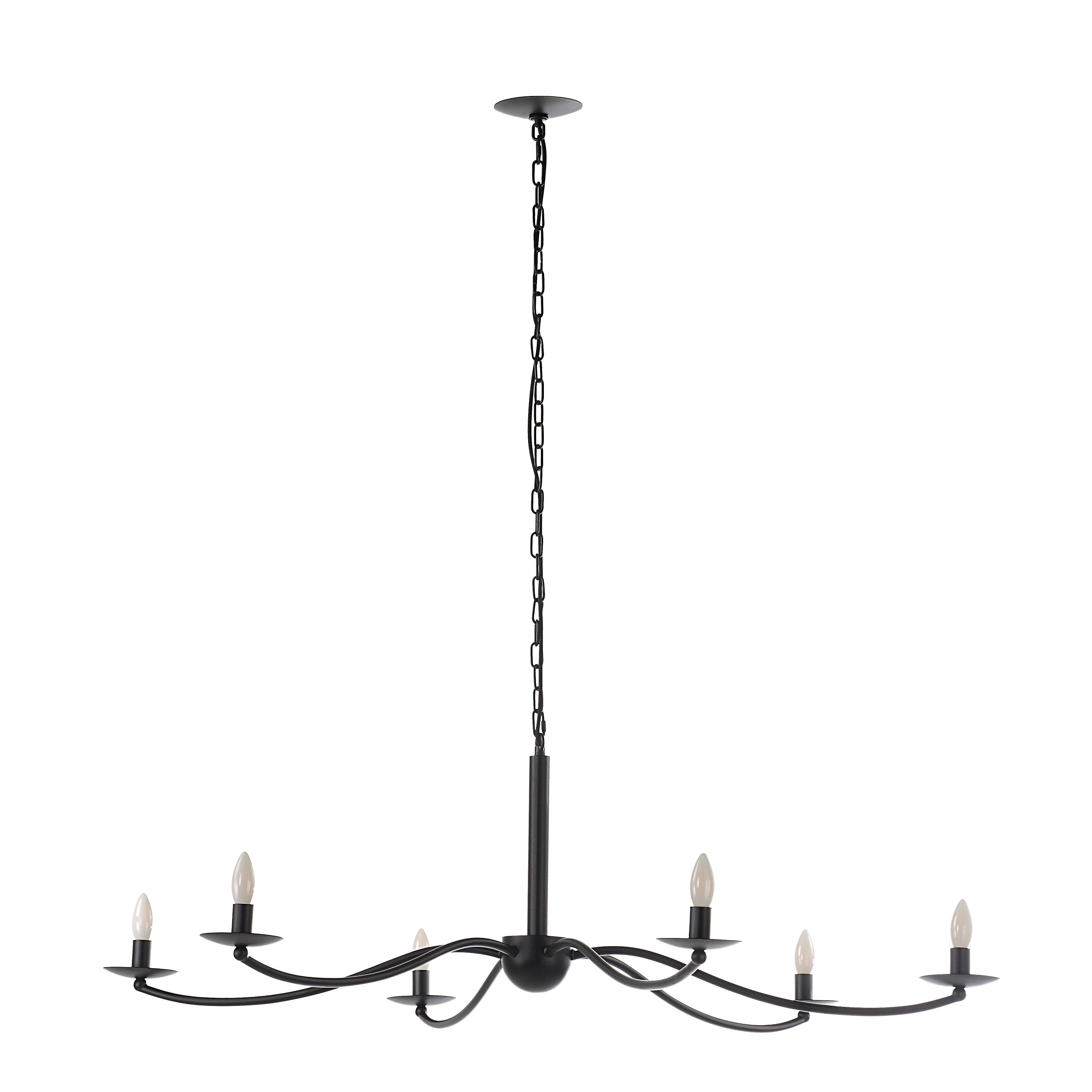 Landen 75.75" Height Ceiling Fixture, Powder Coated Matte Black-Ceiling Fixture-DECOROLALA