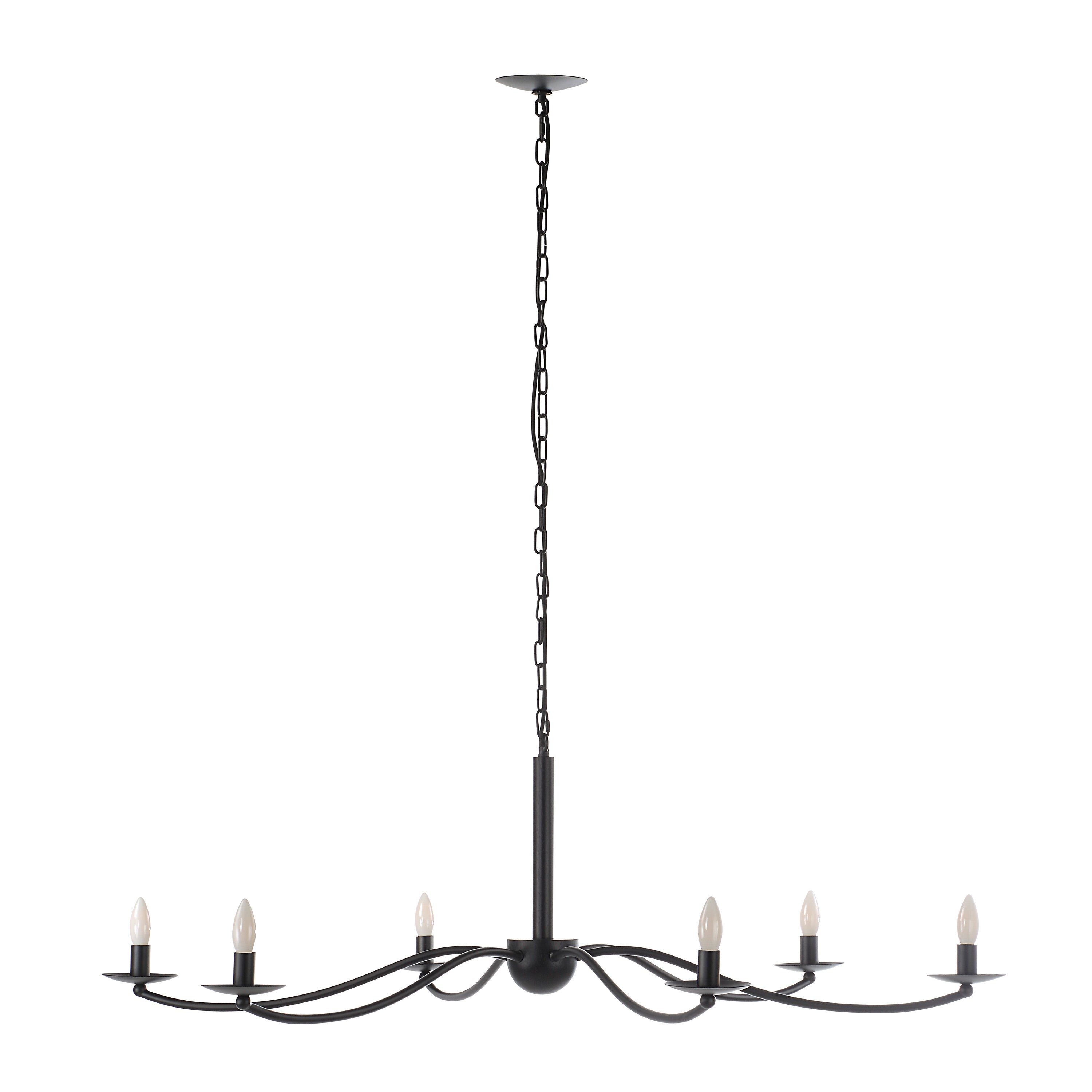 Landen 75.75" Matte Black Ceiling Fixture-Ceiling Fixture-DECOROLALA
