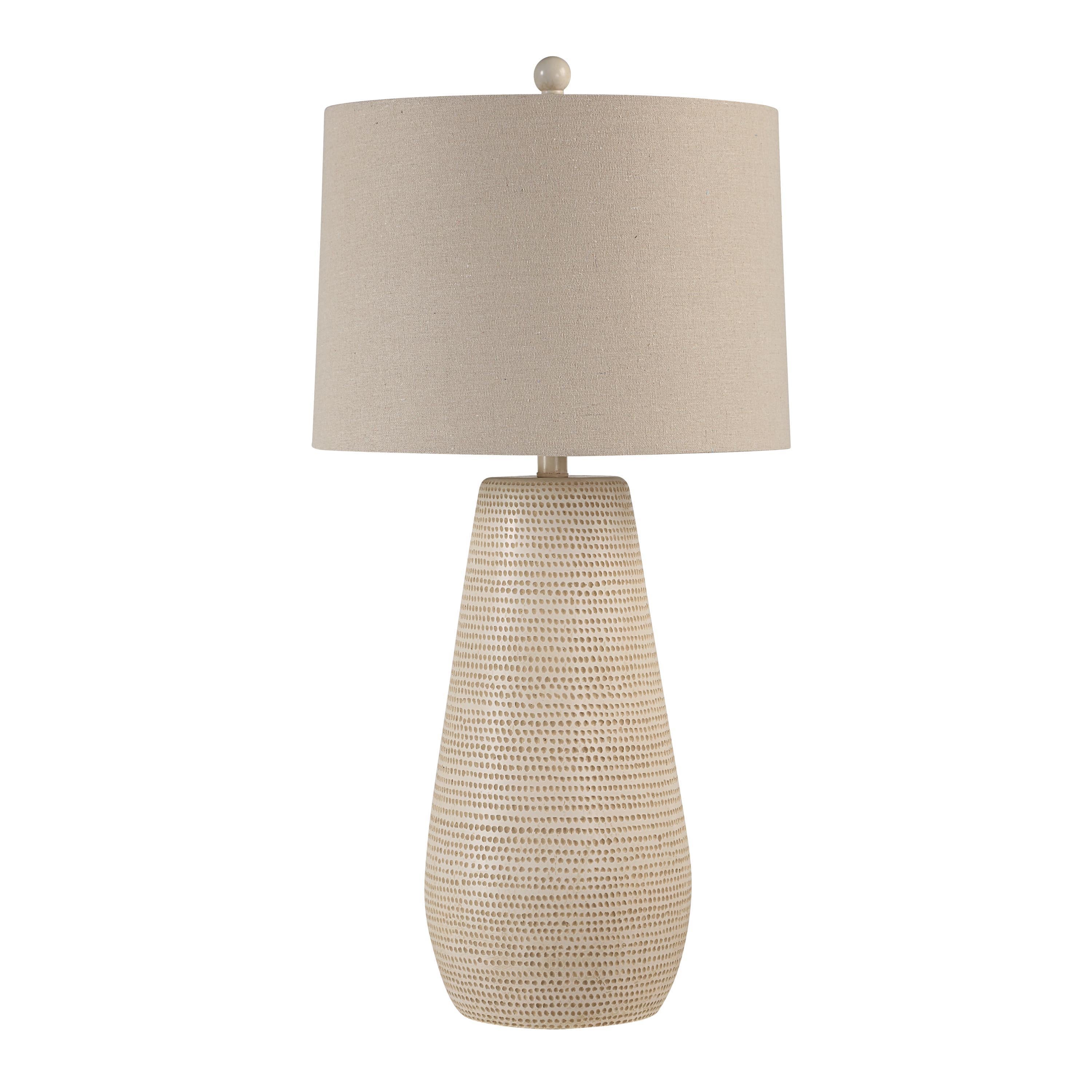 Lanikai 31.5" Table Lamp with Linen Shade, Cream-Table Lamp-DECOROLALA