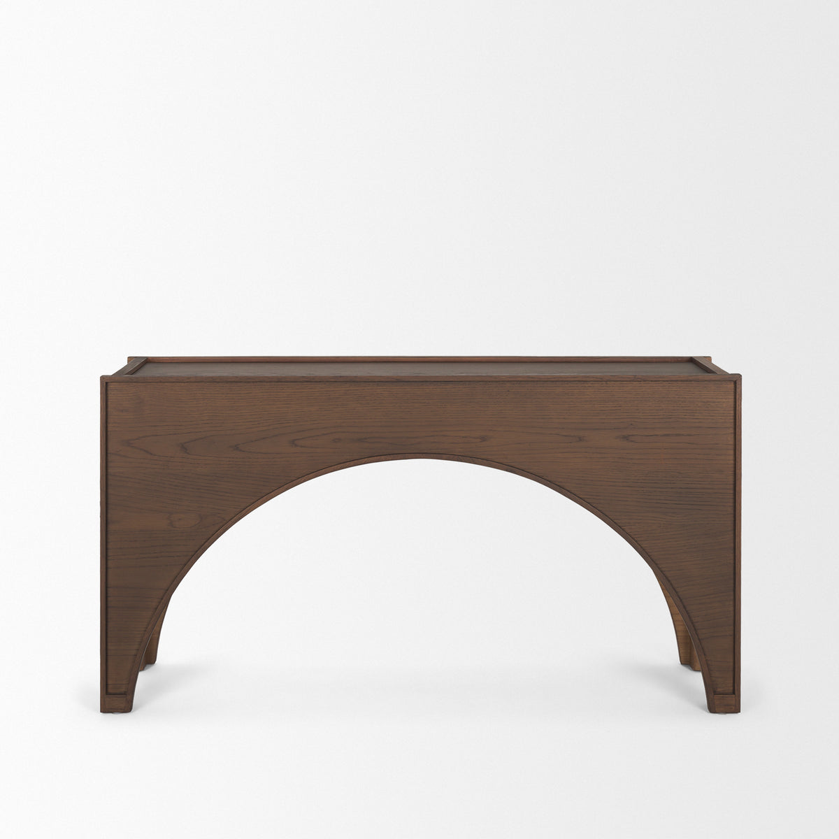 Laraya Dark Brown Wood Arched Console Table-Console Tables-DECOROLALA