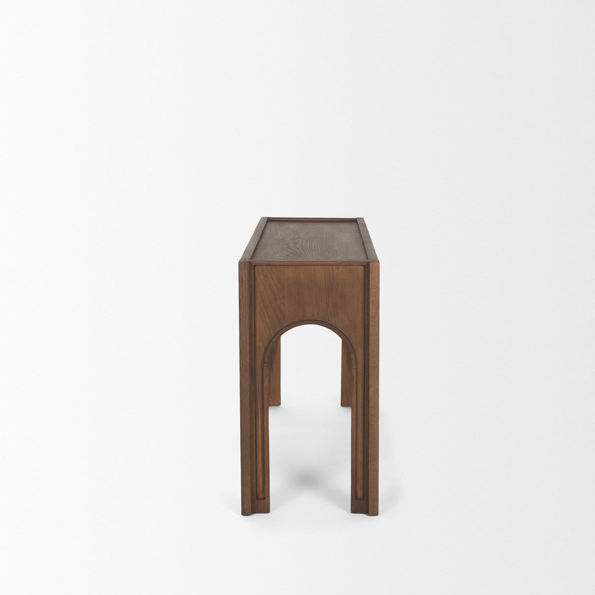Laraya Dark Brown Wood Arched Console Table-Console Tables-DECOROLALA