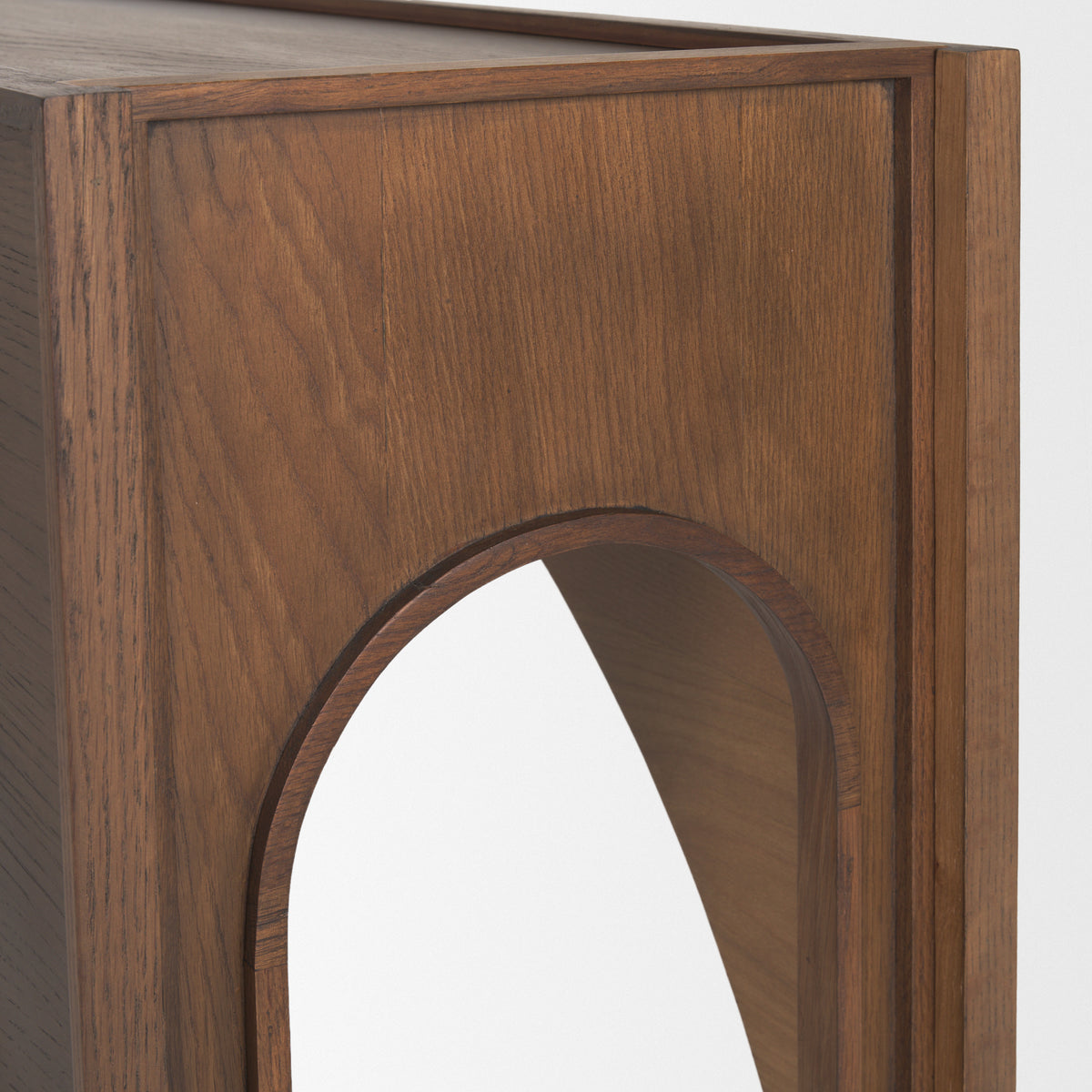 Laraya Dark Brown Wood Arched Console Table-Console Tables-DECOROLALA