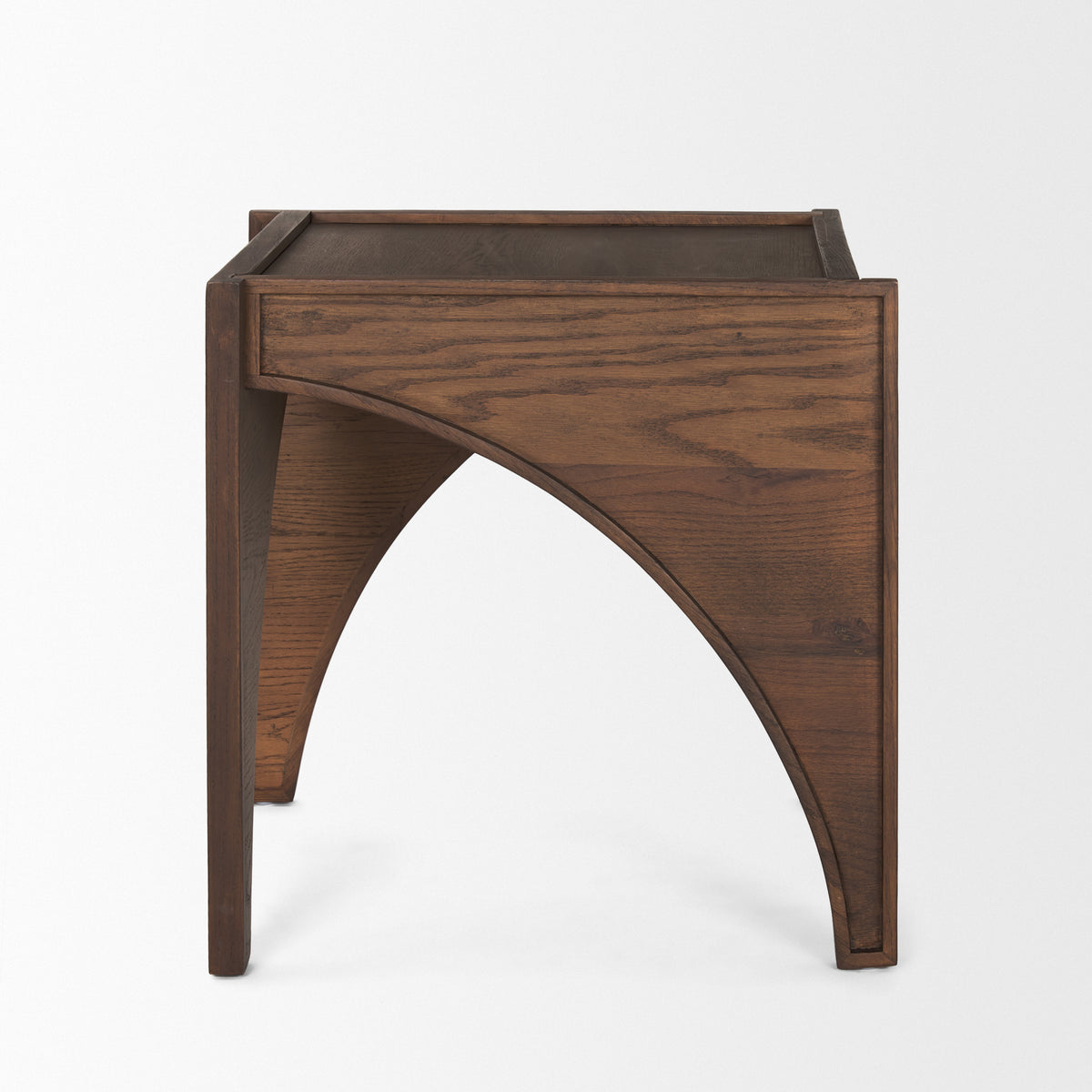 Laraya Medium Brown Wood w/ Arches End Table-End and Side Tables-DECOROLALA
