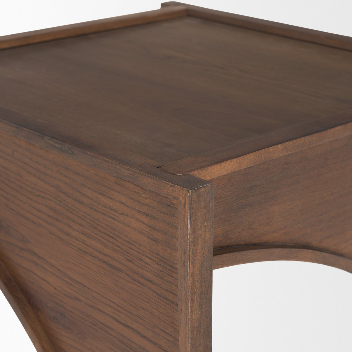 Laraya Medium Brown Wood w/ Arches End Table-End and Side Tables-DECOROLALA