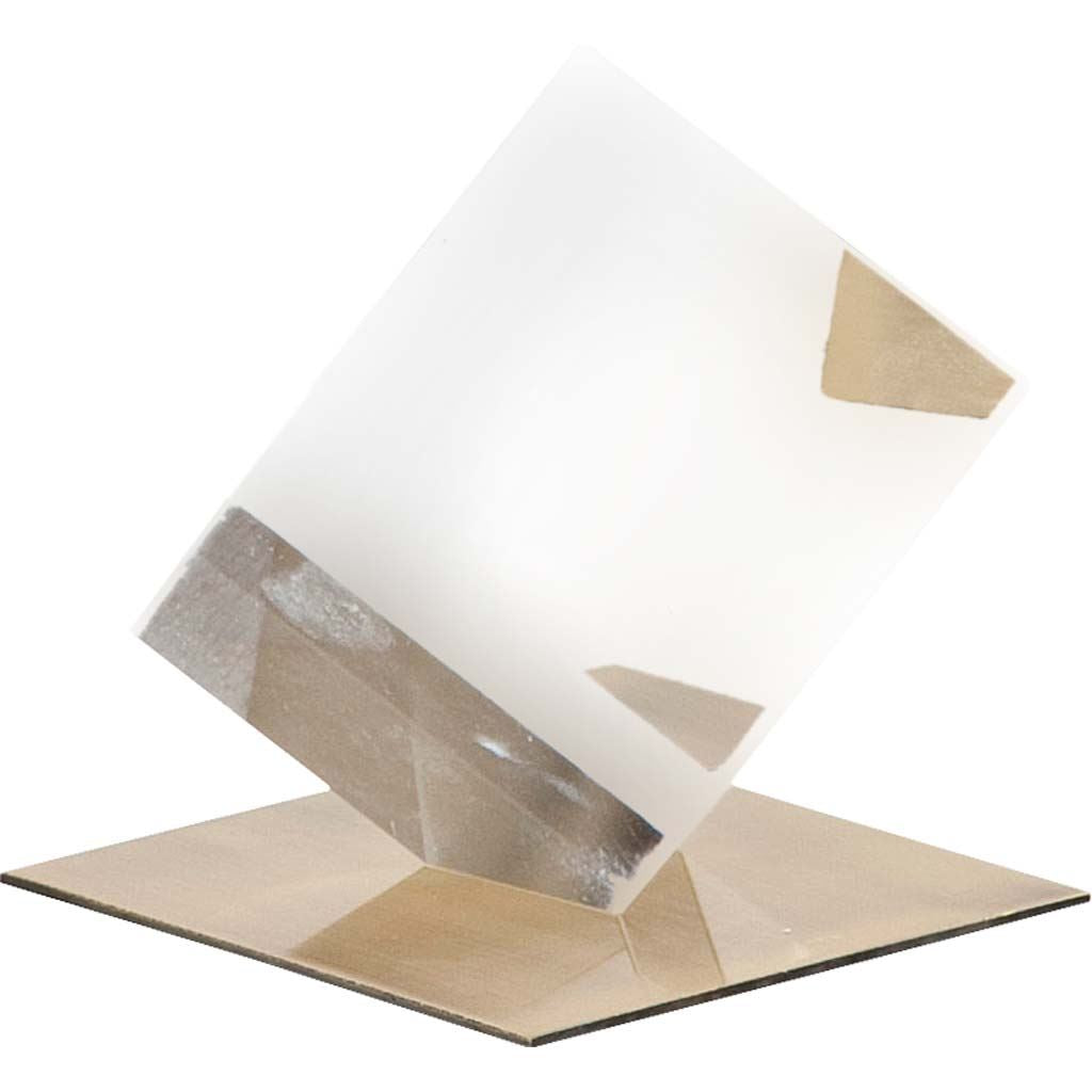 Lareina Small 4" x 4" Clear Optical Glass Cube Sculpture-Decorative Objects-DECOROLALA