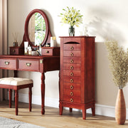 Large Capacity Jewelry Storage Cabinet with 9 Drawers-Jewelry Armoires-DECOROLALA