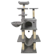 Large Cat Tree for Indoor Cats 63" Tall Cat Tower-Lght Gray-Cat Trees & Scratchers-DECOROLALA