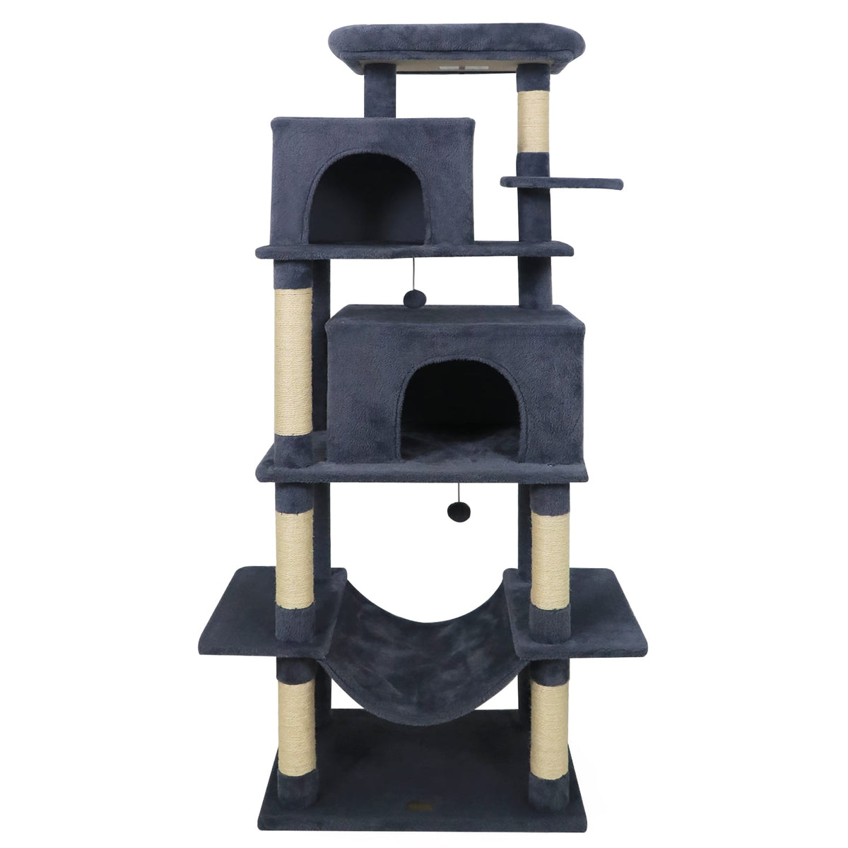Large Cat Tree for Indoor Cats 70" Tall Cat Tower-Dark Gray-Cat Trees & Scratchers-DECOROLALA