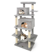Large Cat Tree for Indoor Cats 70" Tall Cat Tower-Light Gray-Cat Trees & Scratchers-DECOROLALA