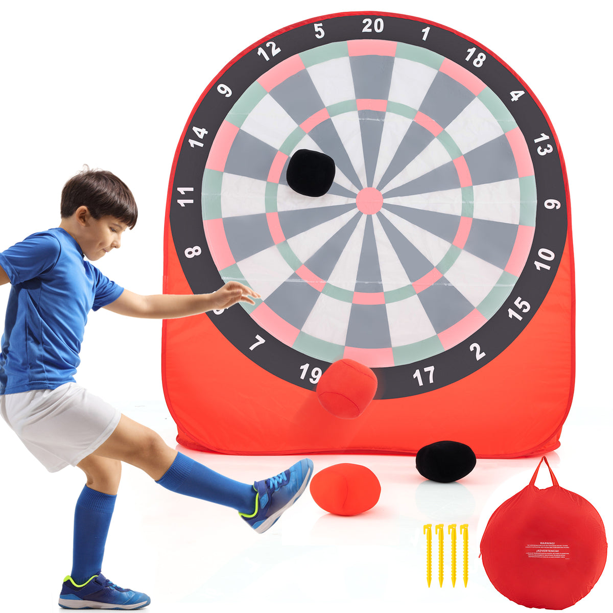 Grande cible de fléchettes pour enfants avec 4 balles rebondissantes