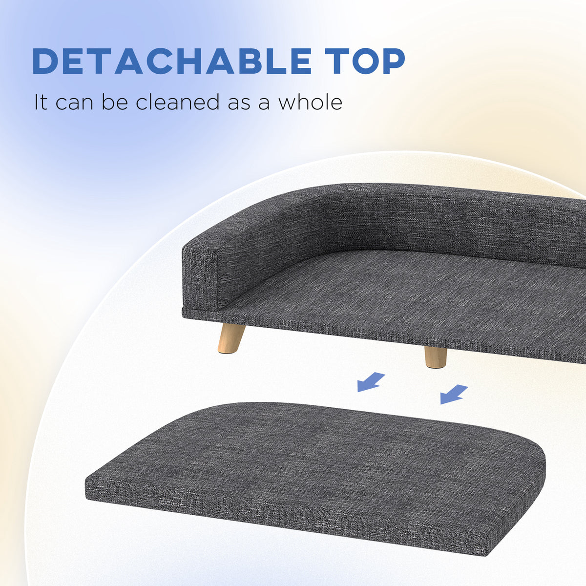 Large Dog Sofa Bed - Dark Grey with Washable Cover-Dogs-DECOROLALA