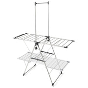 Large Foldable Clothes Drying Rack with Tall Hanging Bar-Laundry Drying Racks-DECOROLALA
