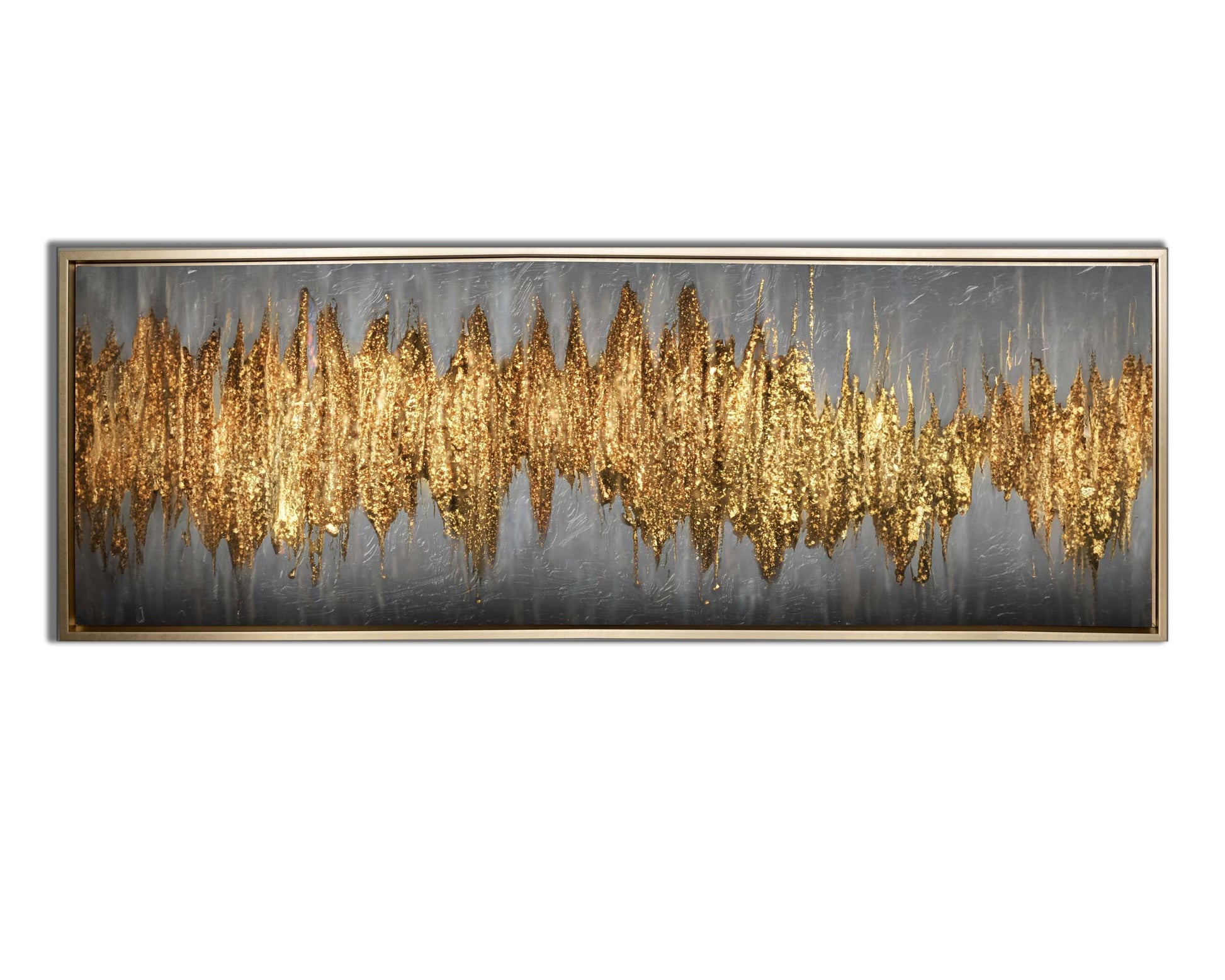 Large Gold Abstract Canvas 72x24 inches-Wall Art-DECOROLALA