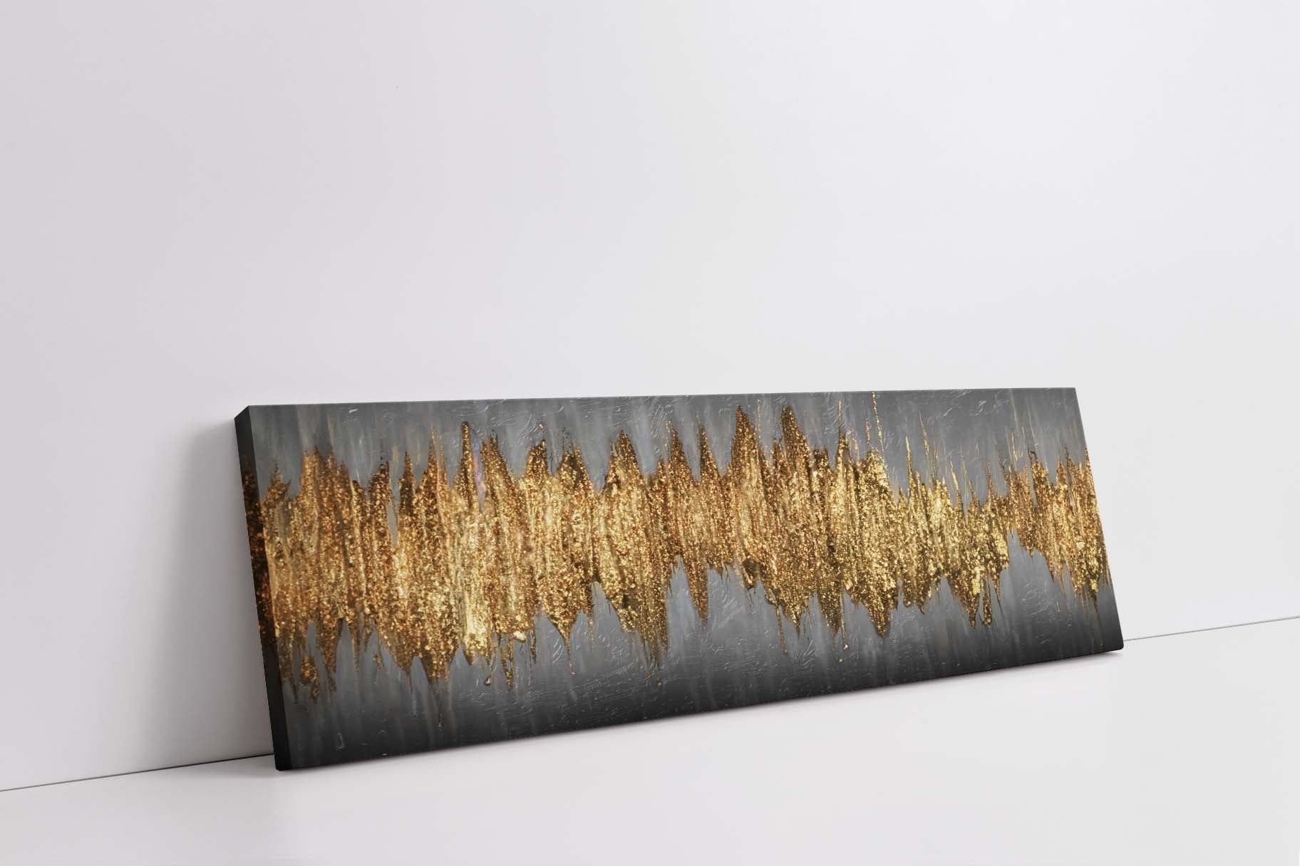 Large Gold Abstract Canvas 72x24 inches-Wall Art-DECOROLALA