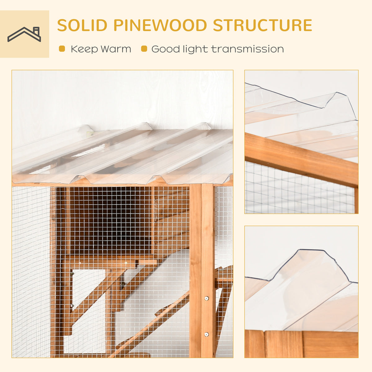 Large Outdoor Catio with Condos Platforms Ladders Orange-Cat Houses-DECOROLALA