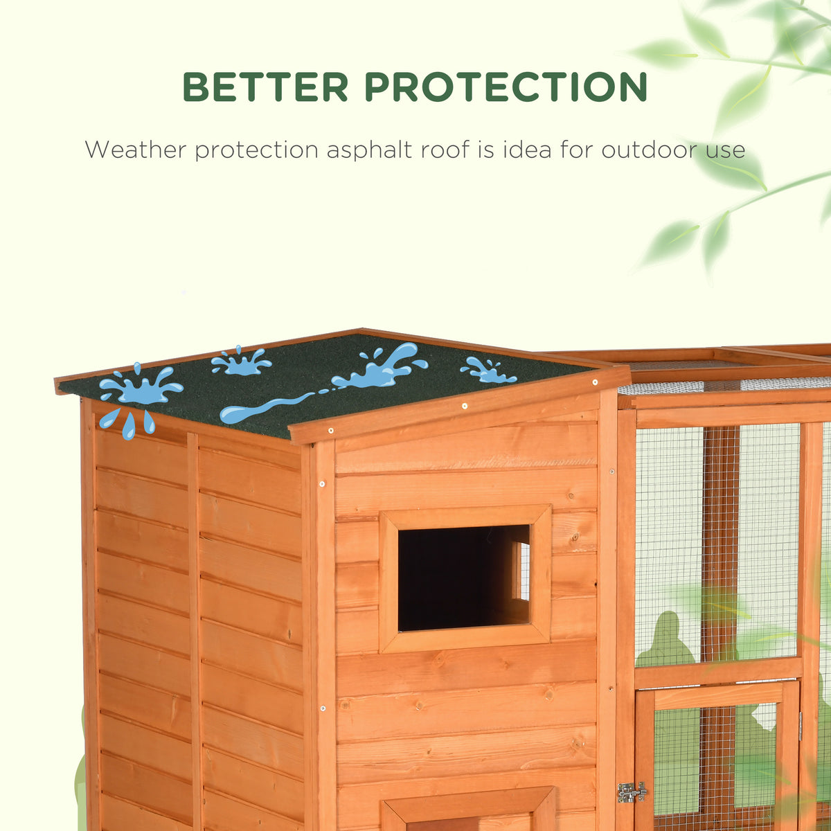 Large Outdoor Wooden Catio Enclosure - 69" H Natural Fir Wood-Cats-DECOROLALA