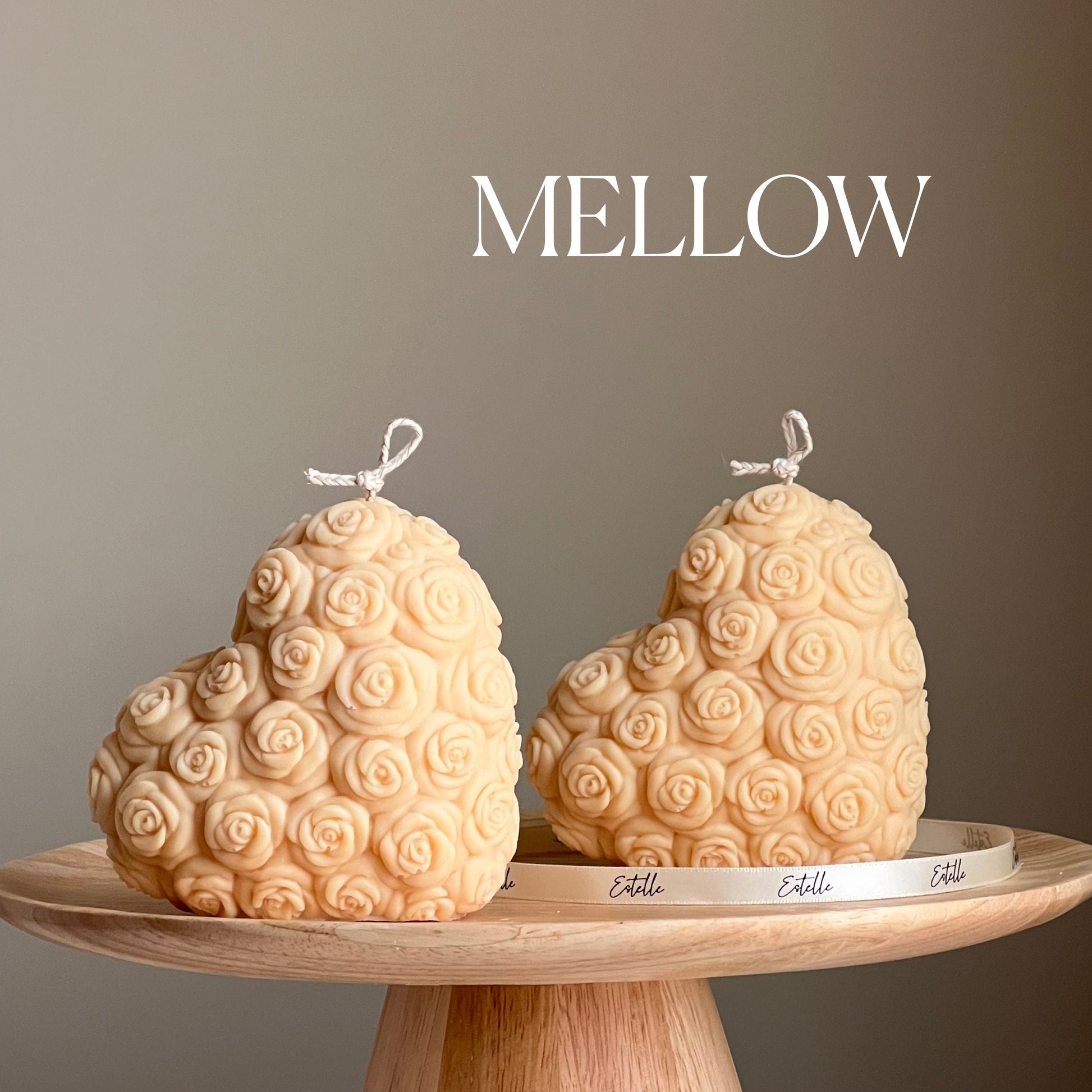 Large Rose Heart Candle-n/a-DECOROLALA