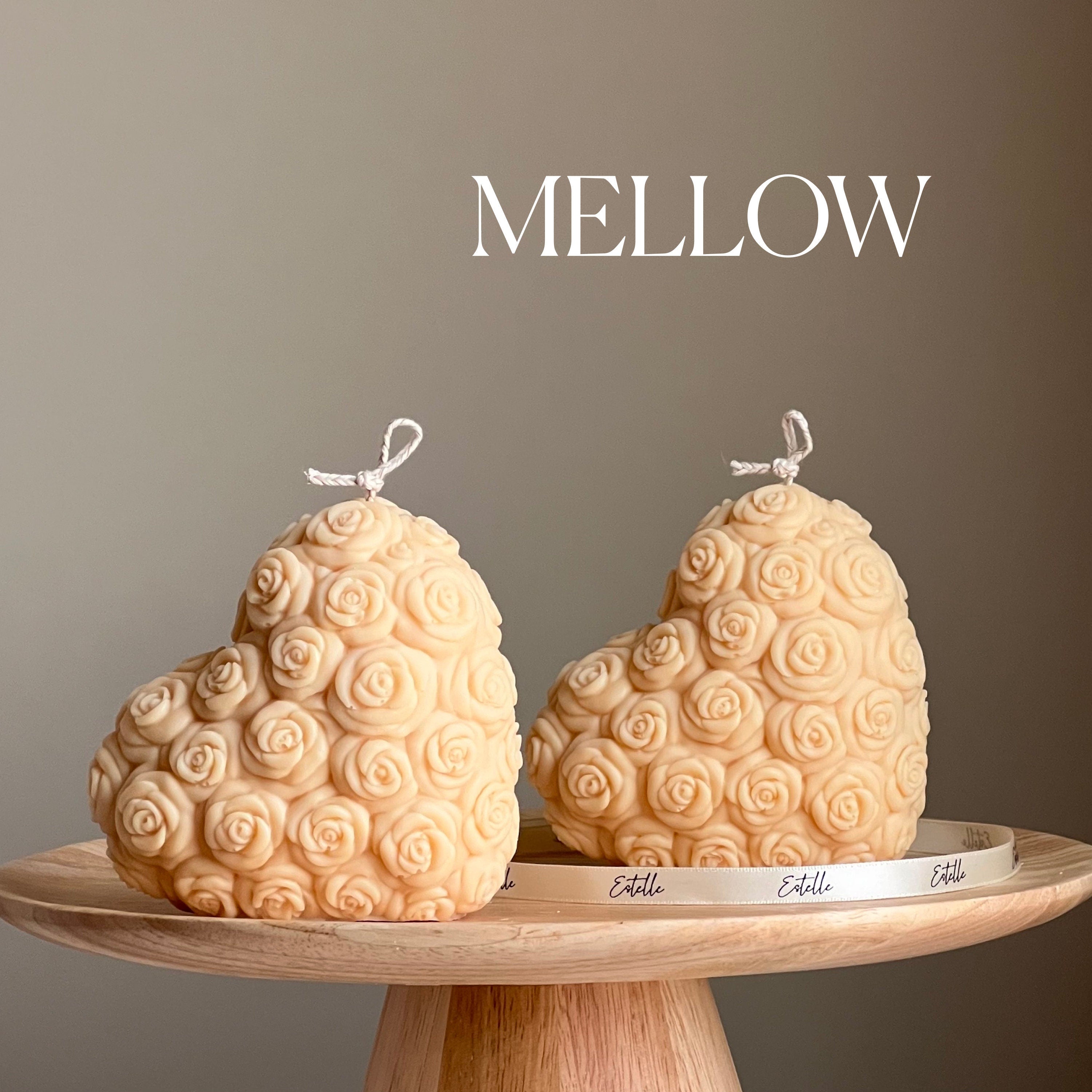 Large Rose Heart Candle-n/a-DECOROLALA