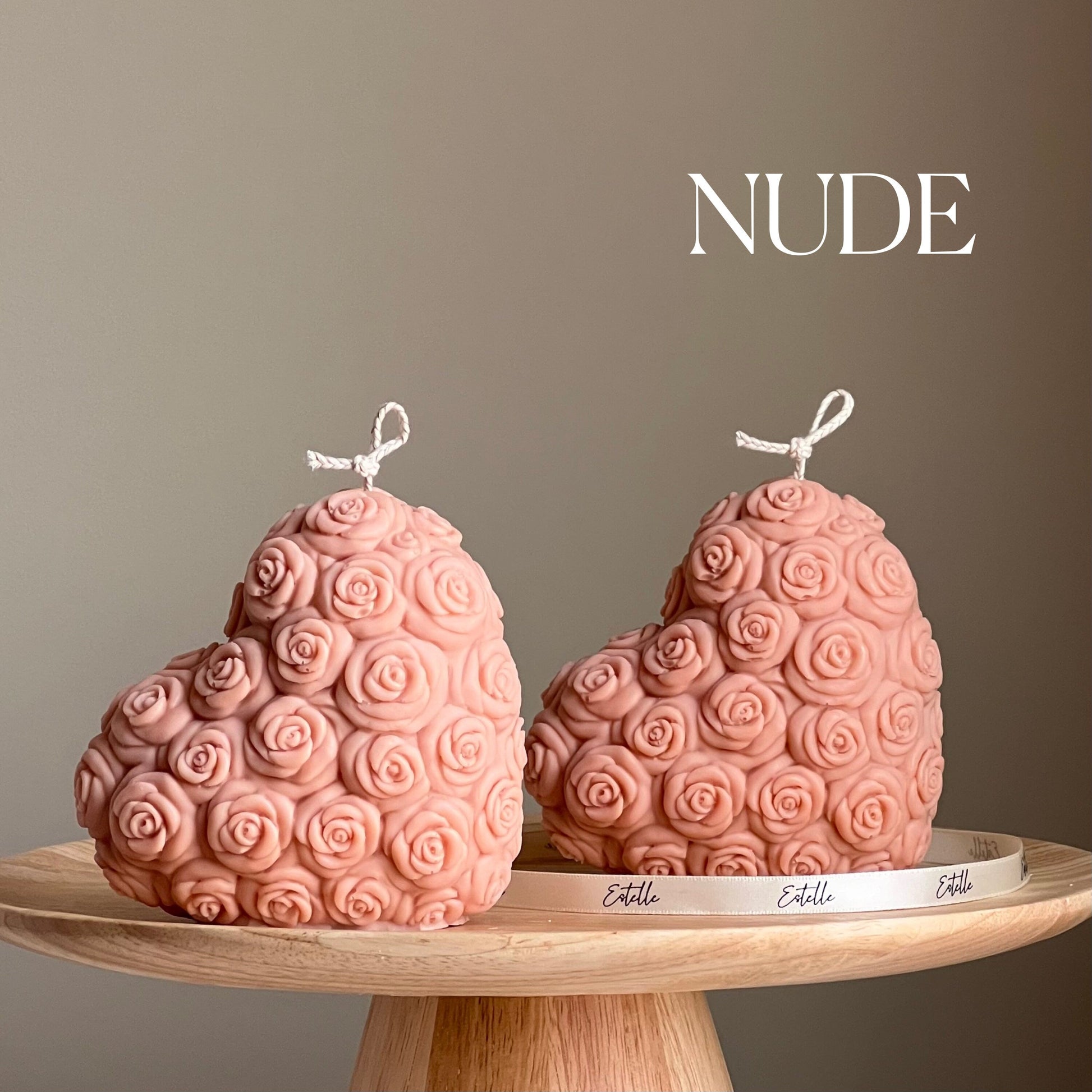 Large Rose Heart Candle-n/a-DECOROLALA