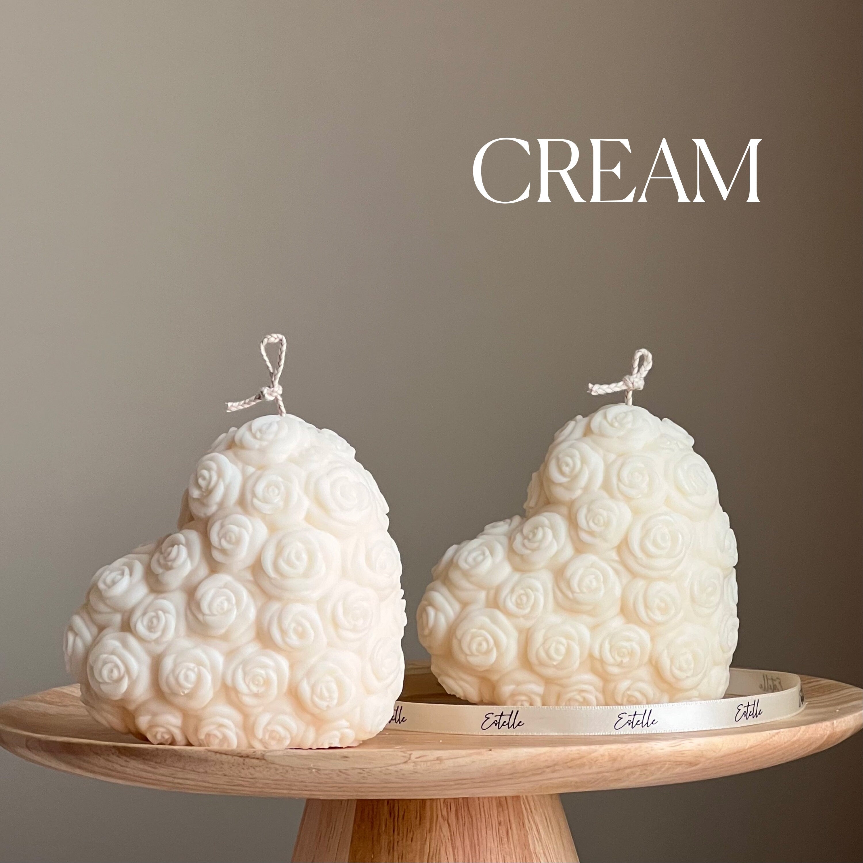 Large Rose Heart Candle-n/a-DECOROLALA