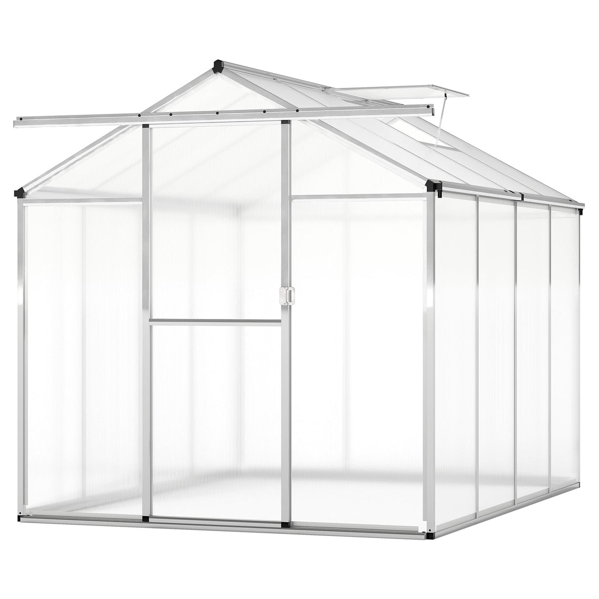 Large Walk-in Green House with Rain Gutters and Polycarbonate Panels-8 FT-Greenhouses-DECOROLALA