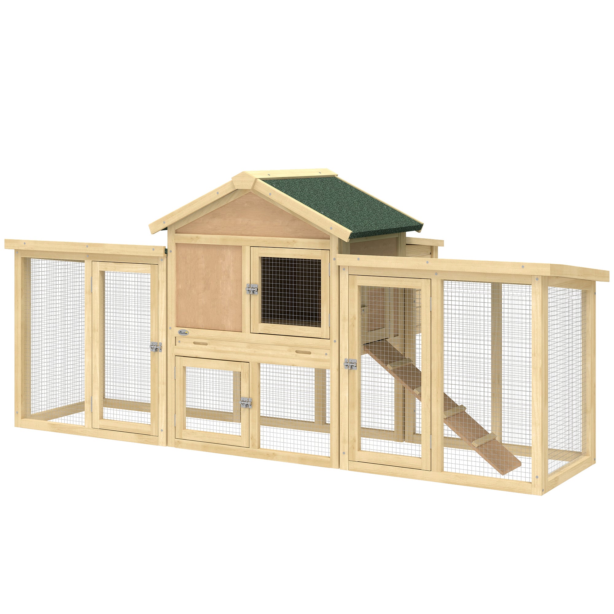 Large Wooden Chicken Coop - 80" Outdoor Rabbit Hutch with Run-Small Animals-DECOROLALA