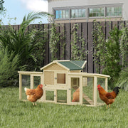Large Wooden Chicken Coop - 80" Outdoor Rabbit Hutch with Run-Small Animals-DECOROLALA