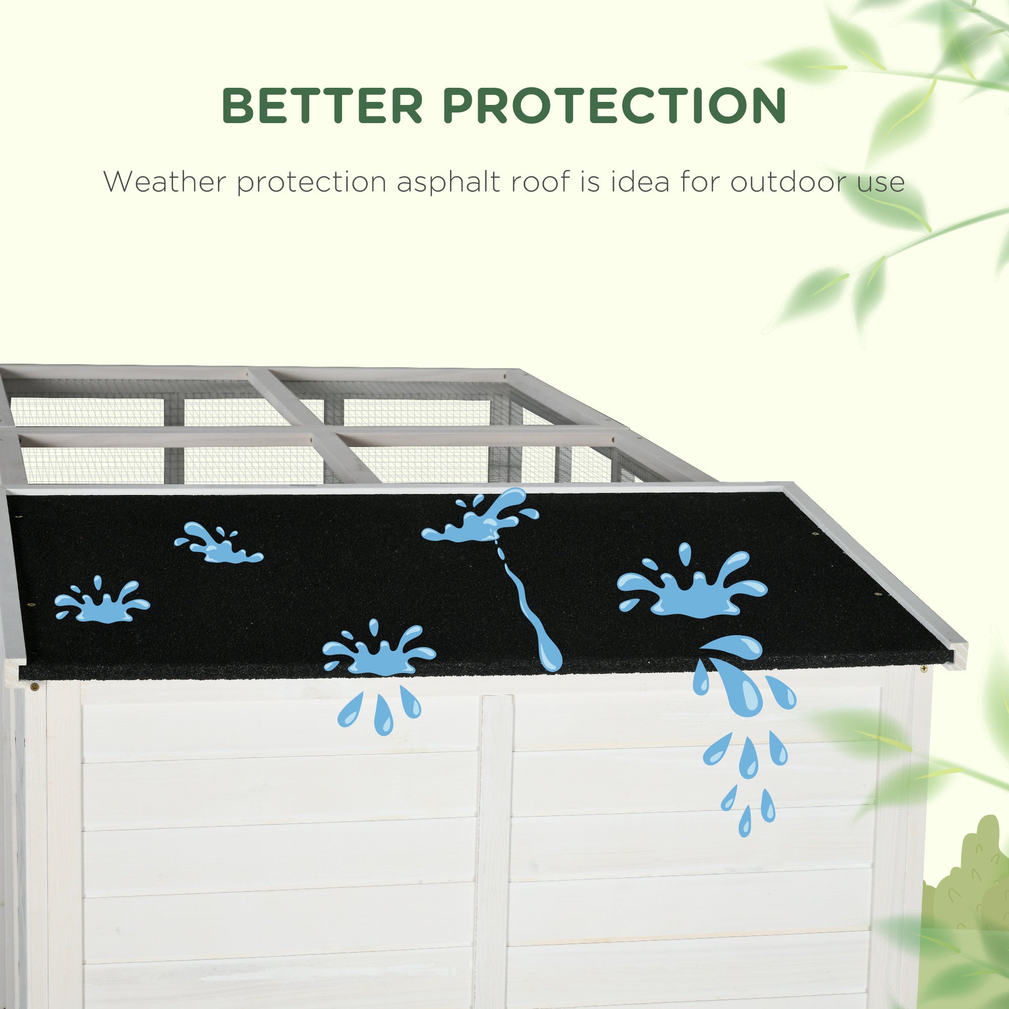 Large Wooden Outdoor Catio - 68.7" H White Cat Cage-DECOROLALA