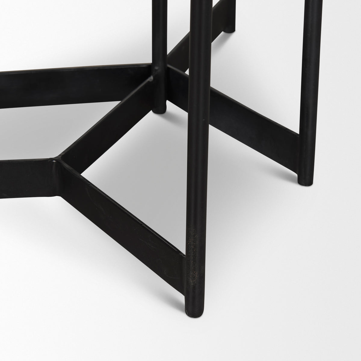 Larkin Marble & Dark Brown Wood Tabletop Nesting End/Side Tables-End and Side Tables-DECOROLALA