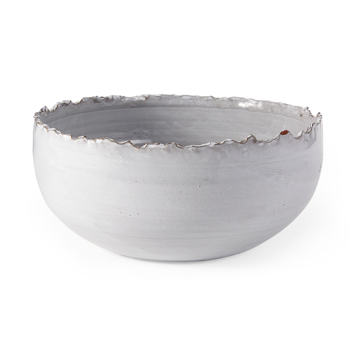 Larsen 13L x 13W White Ceramic Large Decorative Bowl-Bowls-DECOROLALA