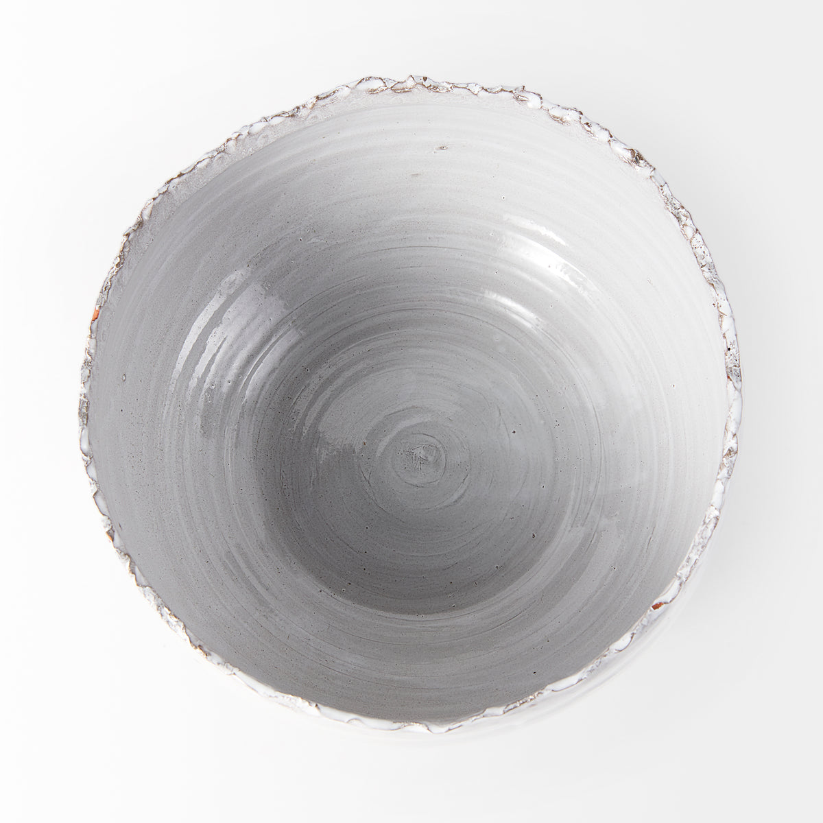 Larsen 13L x 13W White Ceramic Large Decorative Bowl-Bowls-DECOROLALA