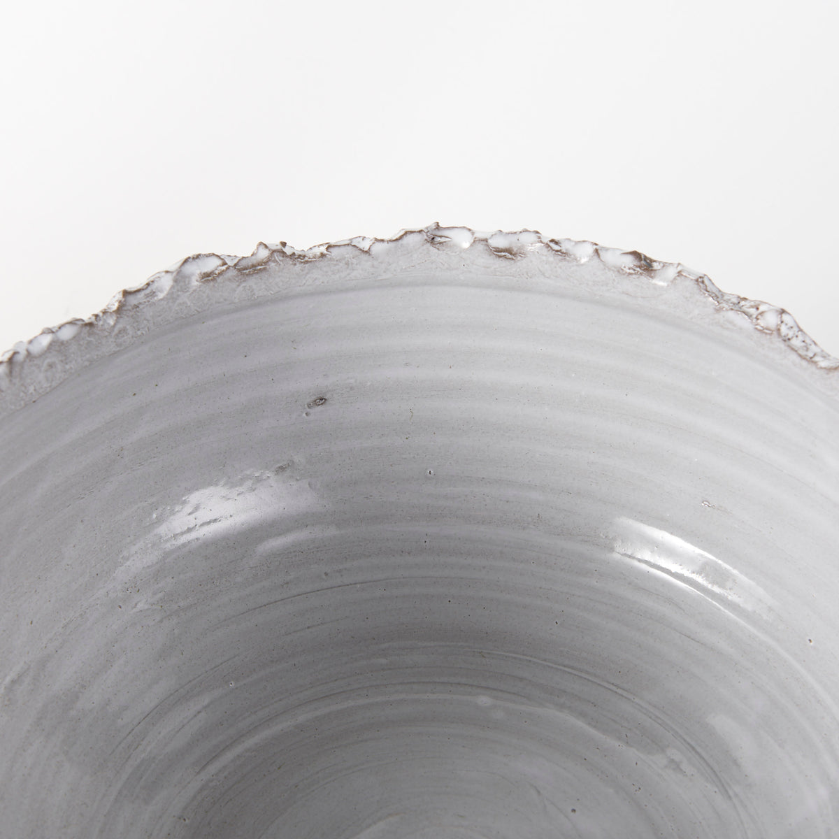 Larsen 13L x 13W White Ceramic Large Decorative Bowl-Bowls-DECOROLALA