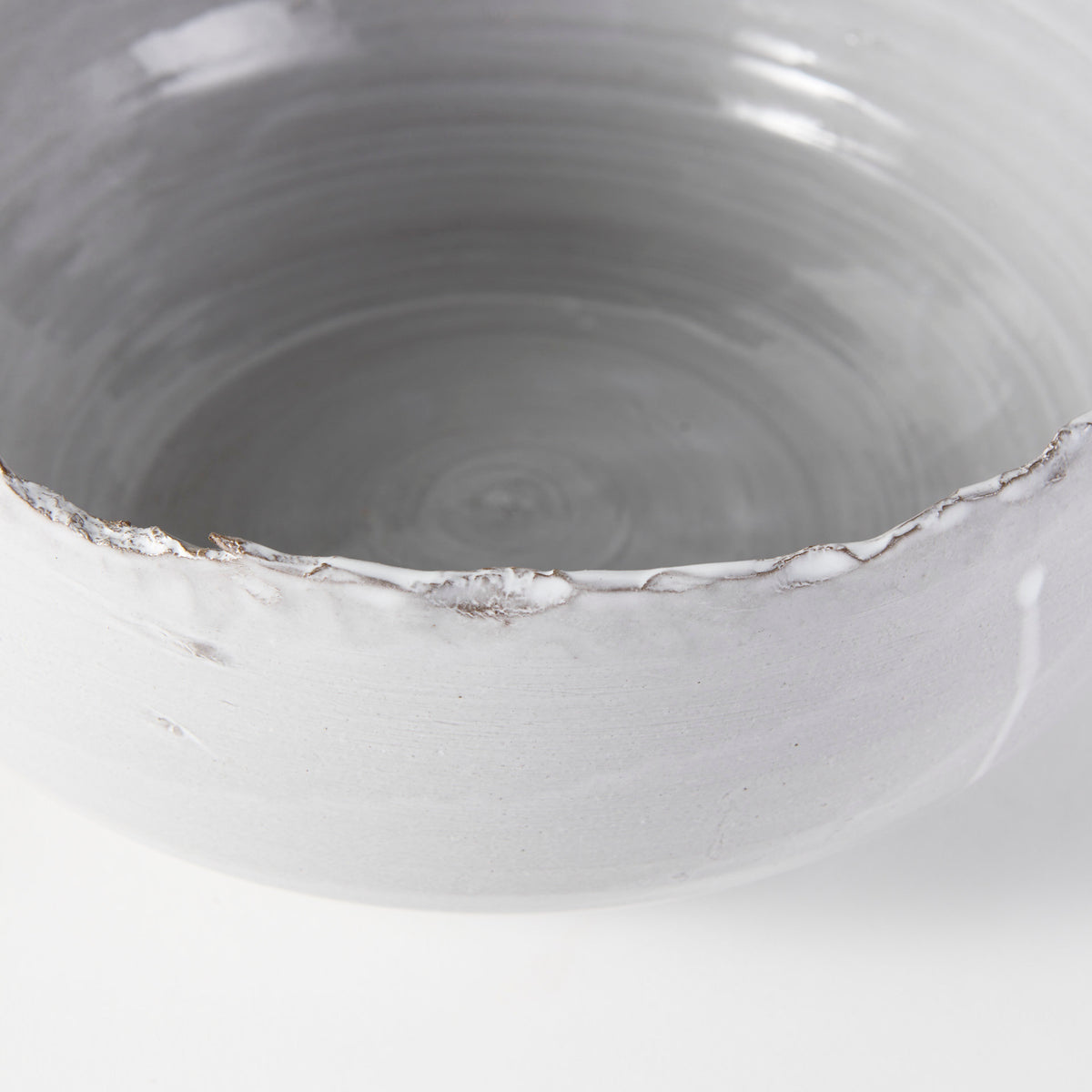 Larsen 13L x 13W White Ceramic Large Decorative Bowl-Bowls-DECOROLALA