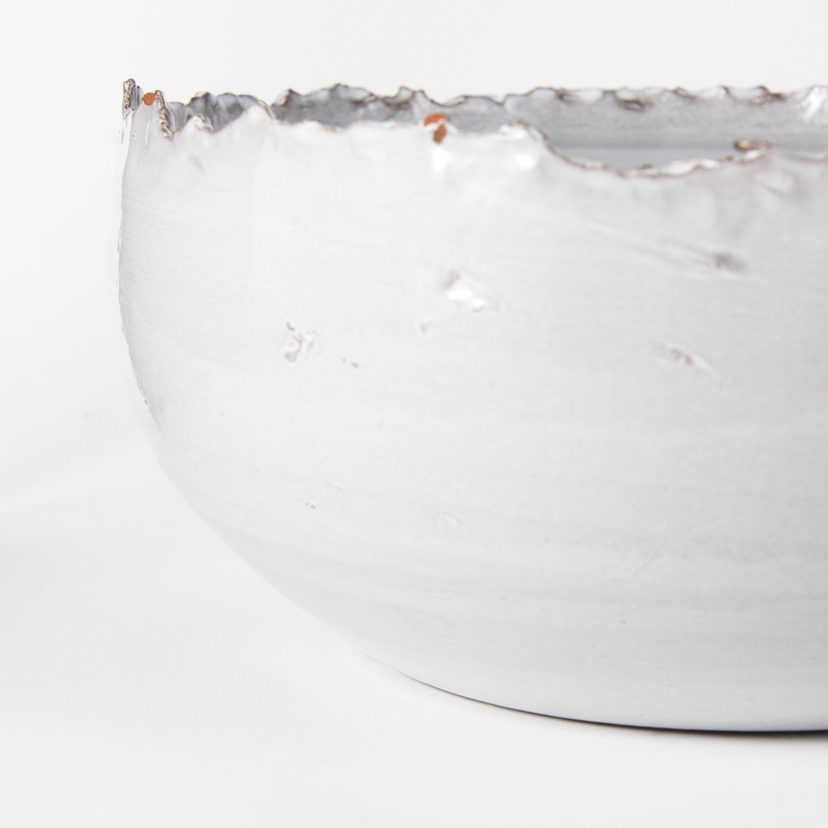 Larsen 13L x 13W White Ceramic Large Decorative Bowl-Bowls-DECOROLALA
