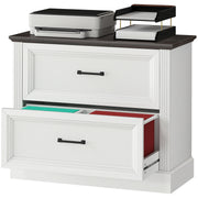 Lateral Filing Cabinet, Farmhouse File Cabinet with 2 Silent Drawers for Letter/A4/Legal Size Files, White-Office Products > Office Furniture > Office Cabinets & Cupboards-DECOROLALA