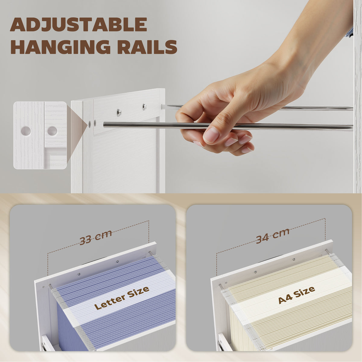 Lateral Filing Cabinet - Farmhouse Printer Stand White-Office Storage Cabinets-DECOROLALA