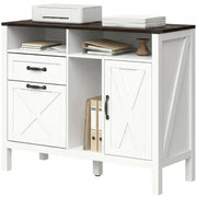 Lateral Filing Cabinet for Letter/A4 Hanging Files, File Cabinet with Open Compartments for Home Office, White-Office Products > Office Furniture > Office Cabinets & Cupboards-DECOROLALA
