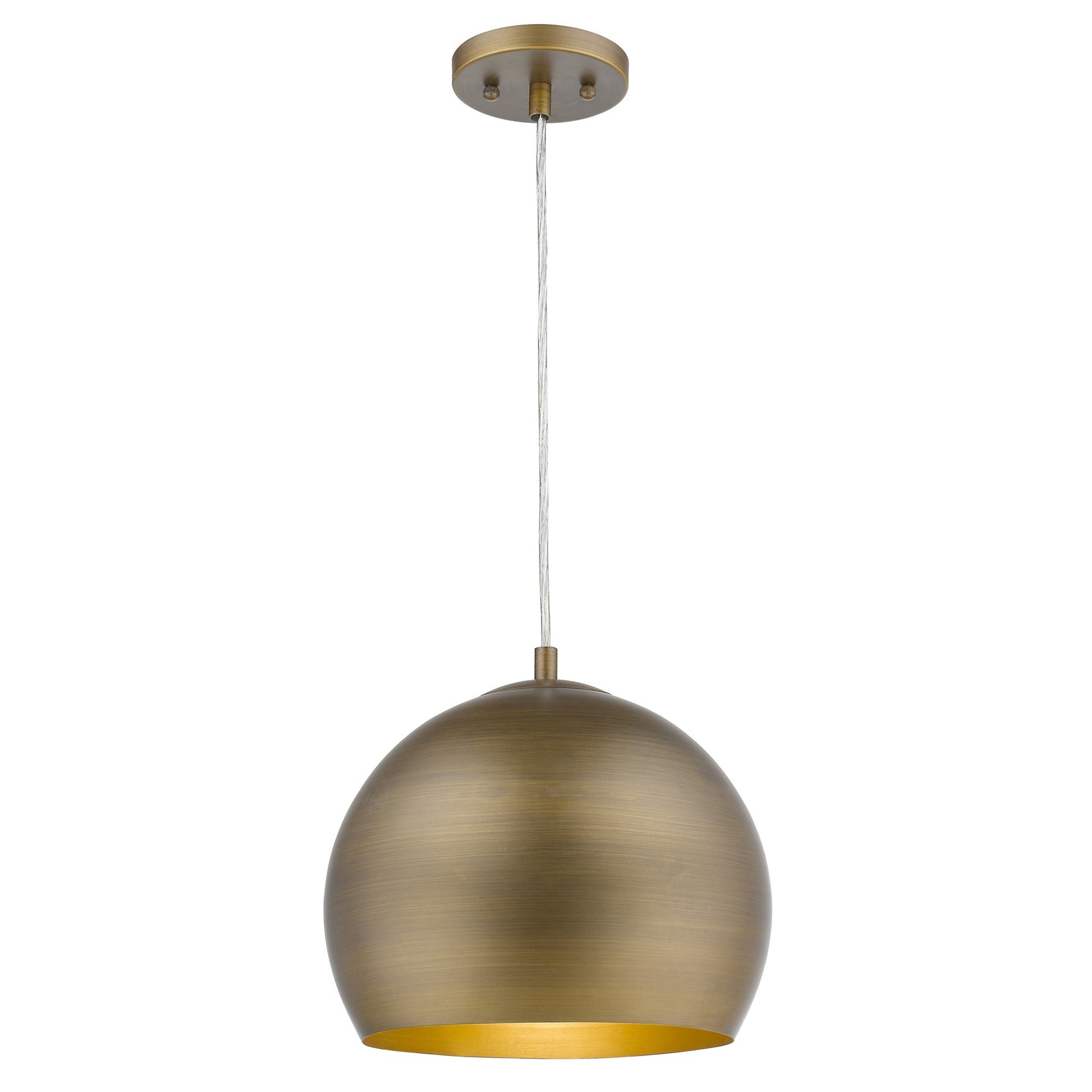 Latitude 1-Light Hand Painted Antique Gold Pendant With Gold Interior Shade-Pendants-Hanging Lights-DECOROLALA