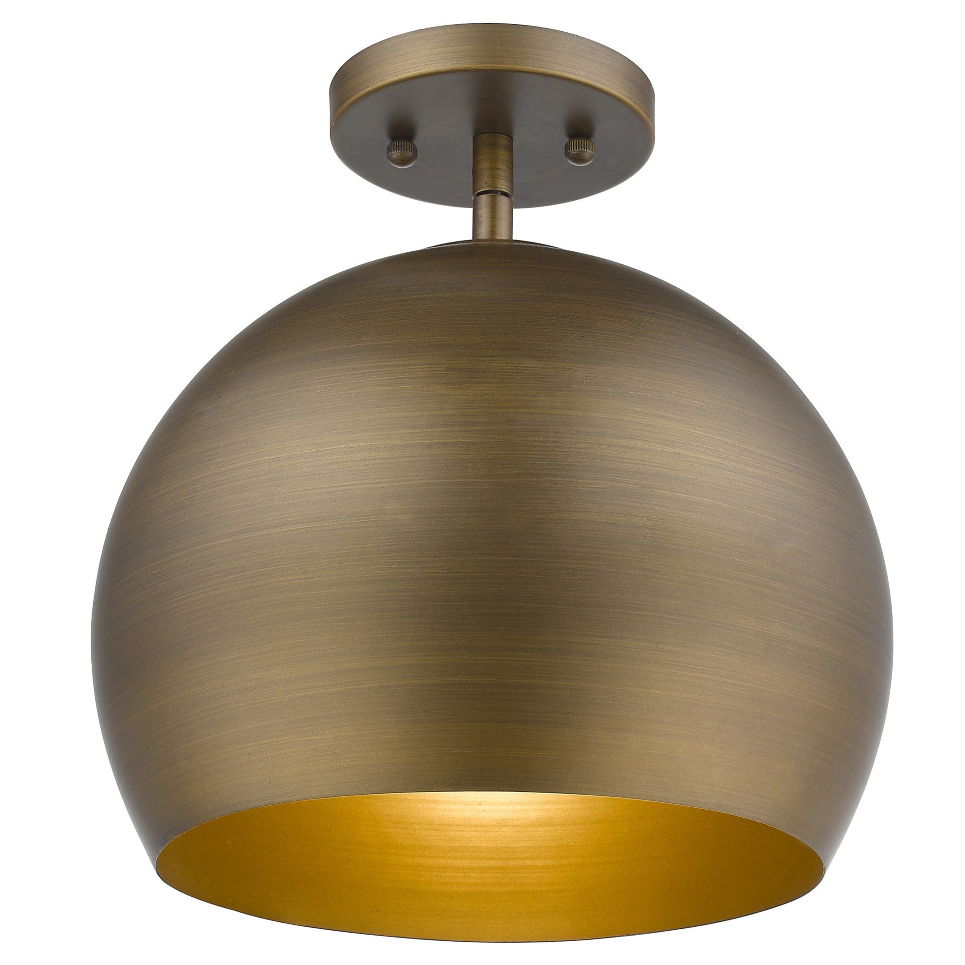 Latitude 1-Light Hand Painted Antique Gold Pendant With Gold Interior Shade-Pendants-Hanging Lights-DECOROLALA
