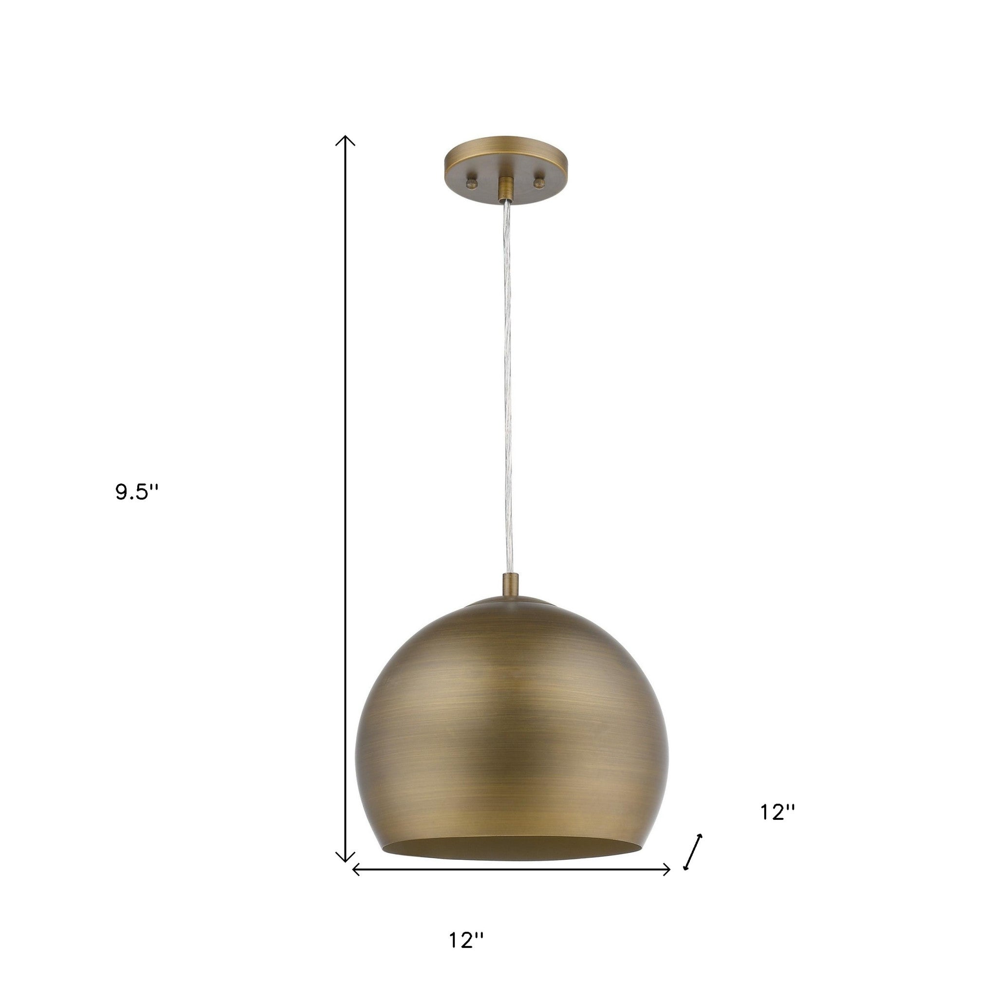 Latitude 1-Light Hand Painted Antique Gold Pendant With Gold Interior Shade-Pendants-Hanging Lights-DECOROLALA