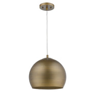 Latitude 1-Light Hand Painted Antique Gold Pendant With Gold Interior Shade-Pendants-Hanging Lights-DECOROLALA